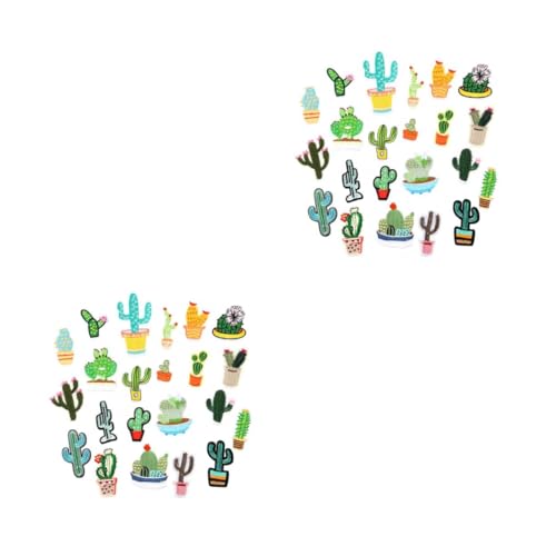 DOITOOL 2 Sätze Teiliges Set Aufbügelbare Stickerei Patches Für Diy Kleidung Cactus Muster Applikationen Zum Aufnähen Dekoration Für Kleidung Taschen Und Bastelprojekte 22 Stücke * 2 von DOITOOL