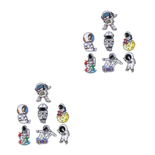 DOITOOL 2 Sätze Teiliges Set Cartoon Astronaut Aufnäher Gestickte Applikationen Zur Bekleidungsdekoration Für Jeans Shirts Und Rucksäcke 7 Stück * 2 von DOITOOL
