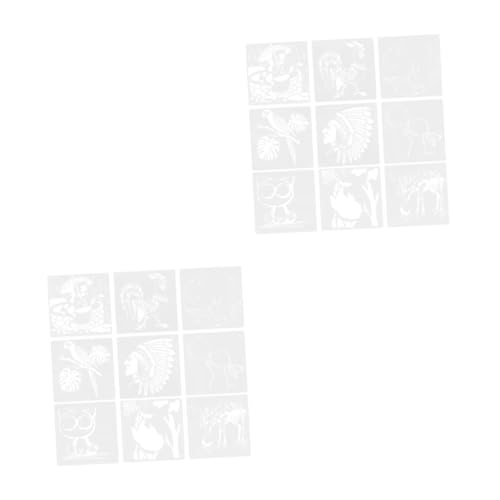 DOITOOL 2 Sätze Teiliges Set Diy Tiermalerei Schablonen Wiederverwendbare Malvorlagen Für Kreative Wanddekoration Und Bastelprojekte Mit Tierischen Motiven 9 Stück * 2 von DOITOOL