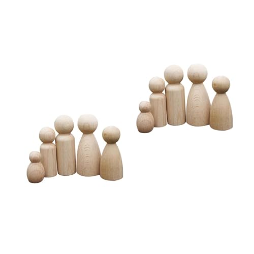DOITOOL 2 Sätze Teiliges Set Unvollendete Holzpuppen Für Diy Bastelprojekte Kreative Holzfiguren Zum Bemalen Für Fördert Die Fantasie Und Kreativität 5 Stück * 2 DOITOOL 2 Sätze Teiliges Set Unvollendete Holzpuppen Für Diy Bastelprojekte Kreative Holzfiguren Zum Bemalen Für Fördert Die Fantasie Und Kreativität 5 Stück * 2 von DOITOOL