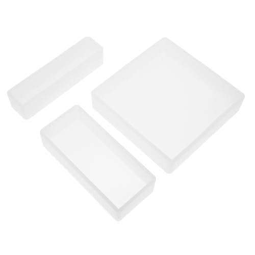 DOITOOL 2 Sätze Teiliges Silikon Gießform Für Diy Projekte Rechteckige Epoxidharzformen Für Herstellung Von Dekorationen Und Kerzenhaltern Hitzebeständig Und Leicht Zu Reinigen 3 Stück * 2 von DOITOOL