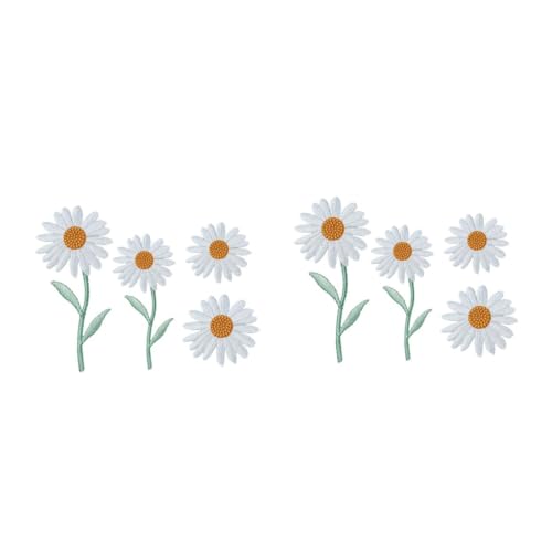 DOITOOL 2 Sätze Teiliges Sonnenblumen Stickerei Aufnäher Bügel Und Nähpatches Für Kleidung Taschen Bastelprojekte Bunte Und Langlebige Applikationen Zur Verschönerung Von 4 Stücke * 2 von DOITOOL