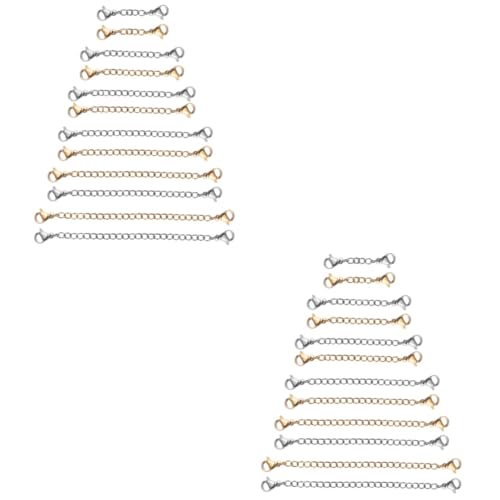 DOITOOL 2 Sätze Teiliges Verlängerungskette Mit Karabinerhaken Für Schmuckherstellung Silber Goldene Kettenverlängerung Für Diy Bastelarbeiten 12 Stück * 2 von DOITOOL