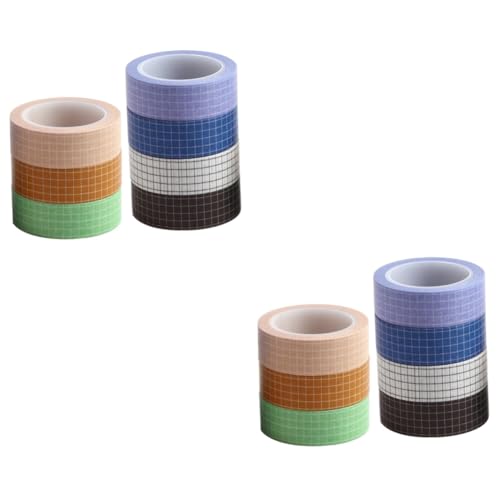 DOITOOL 2 Sätze Teiliges Wasabi Klebeband Mit Gitterdesign Diy Masking Tape Für Scrapbooking Tagebuch Und Geschenkverpackung Gemischte Farben 7 Stück * 2 von DOITOOL