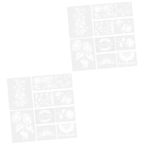 DOITOOL 2 Sätze Teiliges Wiederverwendbarer Schablonen Langlebigem Material Format Mit Sonnenblumen Motiven Waschbar Und Einfach Zu Reinigen Für Diy Bastelprojekte Und 10 Blätter * 2 von DOITOOL
