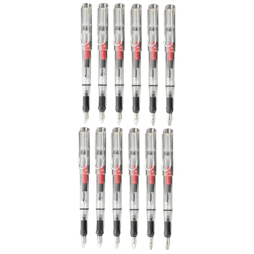 DOITOOL 2 Sätze Transparente Kalligrafie Füllfederhalter Mit Entenbiss Spitze Absorbierend Ergonomisches Design Für Reisen Und Schule 6 Stücke * 2 DOITOOL 2 Sätze Transparente Kalligrafie Füllfederhalter Mit Entenbiss Spitze Absorbierend Ergonomisches Design Für Reisen Und Schule 6 Stücke * 2 von DOITOOL