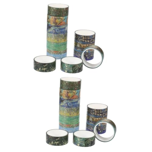 DOITOOL 2 Sätze Vintage Washi Tapes Diy Dekorative Tapes Für Scrapbooking Und Tagebuchgestaltung Vielseitige Klebebänder Für Projekte Und 12 Rollen * 2 von DOITOOL