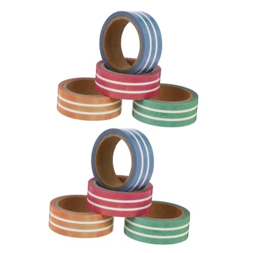 DOITOOL 2 Sätze Washi Tape Dekorative Klebebänder Im Streifenmuster Für Scrapbooking Handarbeiten Und Diy Projekte Für Tagebücher Und Kreative Bastelarbeiten 4 Rollen * 2 DOITOOL 2 Sätze Washi Tape Dekorative Klebebänder Im Streifenmuster Für Scrapbooking Handarbeiten Und Diy Projekte Für Tagebücher Und Kreative Bastelarbeiten 4 Rollen * 2 von DOITOOL