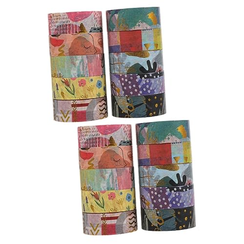 DOITOOL 2 Sätze Washi Tape Geometrische Dekorative Klebebänder Für Scrapbooking Diy Handwerksprojekte Planer Und Journaling Für Schüler Bastel Und 10 Rollen * 2 von DOITOOL