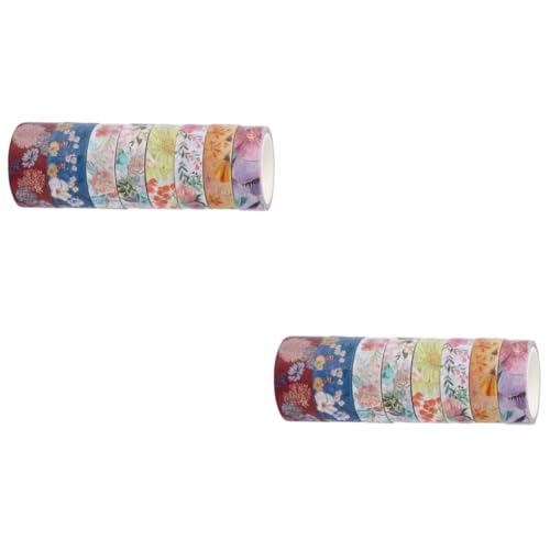 DOITOOL 2 Sätze Washi Tape Mit Bronzing Blumenmotiv Dekoratives Klebeband Für Diy Scrapbooking Und Kreative Bastelprojekte Pro Sicher Und Vielseitig Einsetzbar 8 Rollen * 2 von DOITOOL