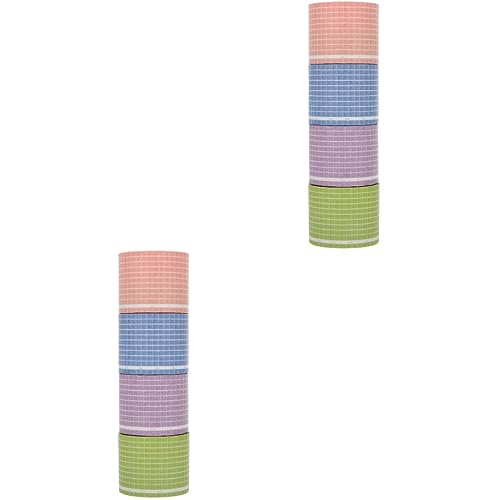 DOITOOL 2 Sätze Washi Tapes Kariertes Dekoratives Klebeband Für Scrapbooking Tagebuch Und Diy Projekte Vielseitige Bastelmaterialien Zufälligen Farben Zufällige 4 Stück * 2 von DOITOOL