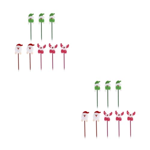DOITOOL 2 Sätze Weihnachtsstift Schreibwaren Funkelnde Stifte Ästhetisch Stift Für Festival Weihnachten Kugelschreiber Mit Weihnachtsmotiv Schulbedarf Schwamm 8 Stücke * 2 von DOITOOL
