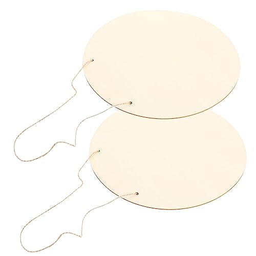 DOITOOL 2 Sets DIY Türschild Banner Einfache Runde Tafeln Pinnwand Dekorationen Holzscheiben Rohlinge Baumuntersetzer Plakattafel Weiße Untersetzer Garagenschild Filztafel von DOITOOL