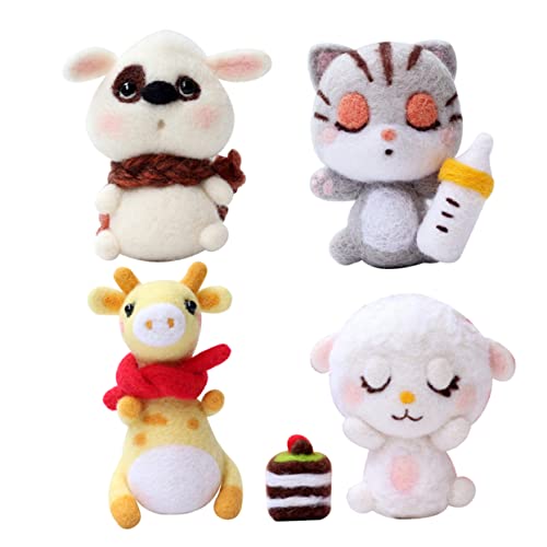 DOITOOL 2 Sets Wollfilz Puppenmaterial Tasche Filzset Filzzubehör Gefilzte Wolle Tiere Nadel Erwachsene Filzset Bastelsets Filzherstellungsset Für Anfänger von DOITOOL
