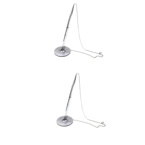 DOITOOL 2 Stck. Metall Kugelschreiber Silber mit Stabiler Runder Basis Ergonomisch für Büro Schule Geeignet Glattes Schreiben ohne Kratzer Komfortabler Griff von DOITOOL