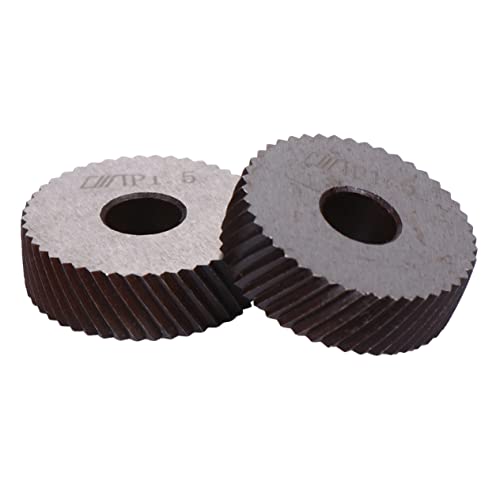 DOITOOL 2 Stück 1,5mm Rändelwerkzeug Aus Hochgeschwindigkeitsstahl Für Drehmaschinen Doppelte Rändelräder Für Präzise Metallbearbeitung von DOITOOL