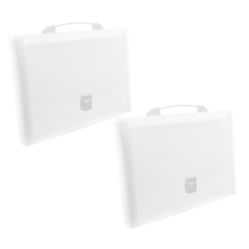 DOITOOL 2 Stück Accordion File Folder mit Fächern Erweiterbarer für Dokumente und Belege mit Robustem Griff Vielseitig für Büro Schule und Zuhause Transparente Aktenmappe von DOITOOL