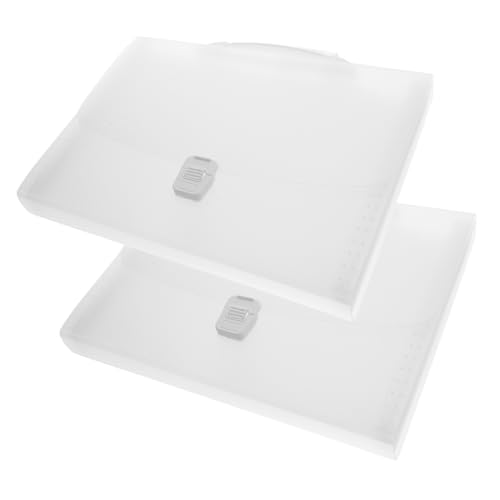 DOITOOL 2 Stück Aktenordner mit Fächern Erweiterbarer Aktenorganizer aus Papier mit Stabilem Griff Transparenter Dokumentenhalter für Büro Schule und Unterricht Flexibler Ordner für von DOITOOL