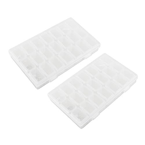 DOITOOL 2 Stück Aufbewahrungsbox für Nagelkunst mit Fächern Schockfest Transparent für Schmuck Perlen und Nagelzubehör Perfekter Organizer für Salons von DOITOOL