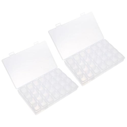 DOITOOL 2 Stück Aufbewahrungsbox für Schmuck Transparente Organizer mit Fächern für Perlen Ohrringe und Zubehör Platzsparend und Leicht für Übersichtliche Sortierung von DOITOOL