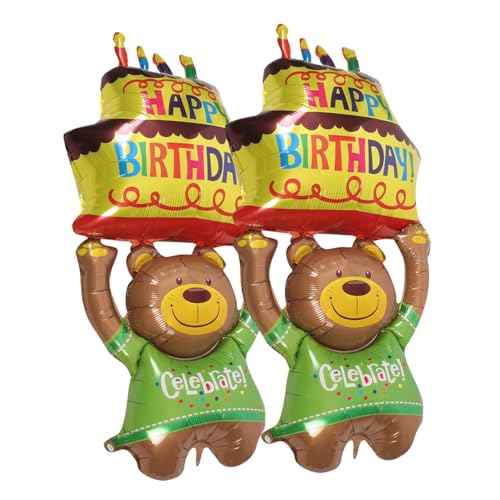 DOITOOL 2 Stück Bär Folienballons Niedliche Tierballons für Geburtstagsfeiern Tierparty Dekorationen für Langlebig und Zuverlässig für Festliche Anlässe und Feiern von DOITOOL