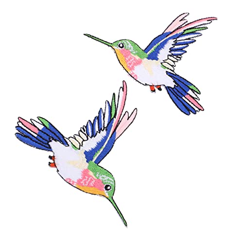 DOITOOL 2 Stück Banner Summen Tiere Exotisch Vogelapplikation Hummingbird -stoffflecken Aufkleber Patch Dekorativ Kleiden Dekorationen Flicken Aufnähen Bügelflicken Einfügen Rayon Colorful von DOITOOL