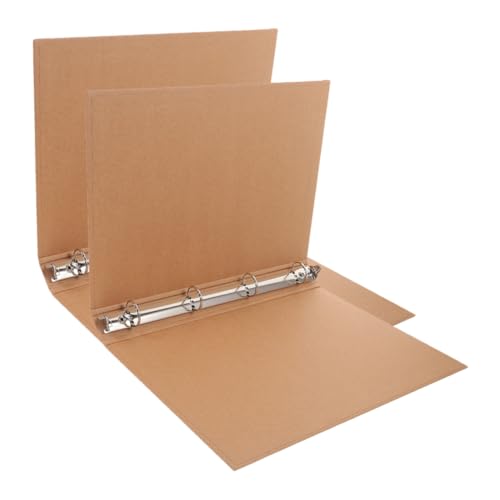 DOITOOL 2 Stück Binder Cover aus Stabilem Kraftpapier Notizbuchhülle mit Ring Mechanik Langlebige Journal und Planer Schutzhülle Wiederverwendbare Dokumentenmappe für Büro und Schule von DOITOOL