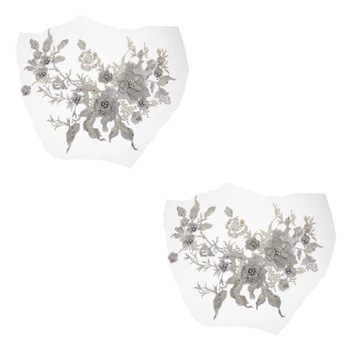 DOITOOL 2 Stück Blumen Stickerei Applikationen für Abendkleider und Dekoration für Diy Projekte und Individuelles Design von DOITOOL