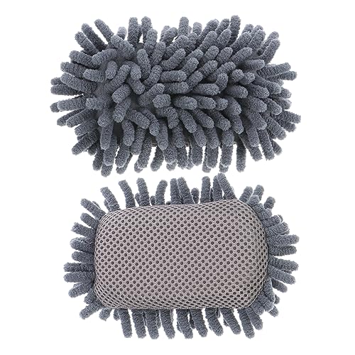 DOITOOL 2 Stück Chenille-Radiergummi Tafel Staubwedel Tafelreiniger Wischer reinigungsschwamm whiteboard cleaner Kreidetafel-Radiergummis trockene Radiergummis Chenille und Schwamm Grey von DOITOOL