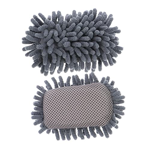 DOITOOL 2 Stück Chenille-Radiergummi Tafelschwamm Tafel Staubwedel Kreidereiniger reinigungsschwamm whiteboard cleaner Tafelwischer trockener Radiergummi-Reiniger Chenille und Schwamm Grey von DOITOOL