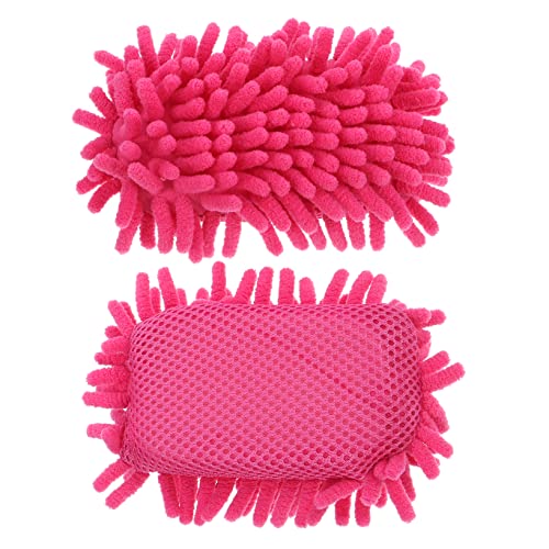 DOITOOL 2 Stück Chenille-radiergummi Kreidereiniger Tafelreiniger Tafelwischer Whiteboard-radierer Aus Mikrofaser Tragbar Weißer Brettreiniger Whiteboard-reiniger Rosa Chenille Und Schwamm von DOITOOL
