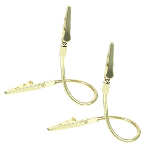 DOITOOL 2 Stück Clips Für Foto Halter Miniclips Alligatorclips Alligatorklemmen Bild Krokodilklemme Visitenkarteninhaber Clips Für Bilder Foto Fotoclip Golden Rostfreier Stahl von DOITOOL