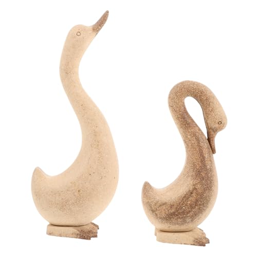 DOITOOL 2 Stück DIY -Handwerk naturholz bastelmaterial holzspielzeug holzdeko holzschnitzerei holzhandwerk selber machen DIY liefert DIY zubehör unfertige Holzfiguren Gänsestatue von DOITOOL
