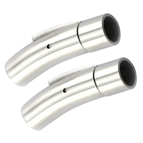 DOITOOL 2 Stück Druckknopf Aus Edelstahl Magnetverschluss Armbandverschlüsse Schnappen Dünn Runden Magnetverschlüsse Verriegeln Armbandkabel Stopper Schließe Taschen Lederschnur Silber von DOITOOL