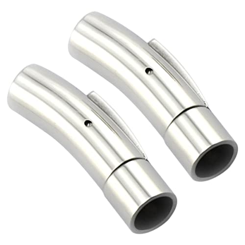 DOITOOL 2 Stück Druckknopf Aus Edelstahl Schmuckverschluss Schließungen Magnetverschlüsse Verriegeln Schnalle Runden Magnetes Armbandverschluss Schnappt Schnappen Dünn Schließe Silber von DOITOOL