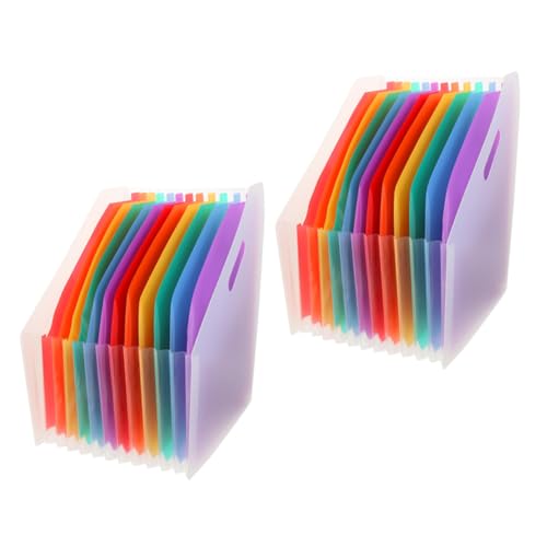 DOITOOL 2 Stück Erweiterbarer Stehordner aus Transparentem mit Diagonalfächern Großer Kapazität für Dokumente Quittungen und Vielseitiger Desktop organizer für Büro Schule und Zuhause von DOITOOL