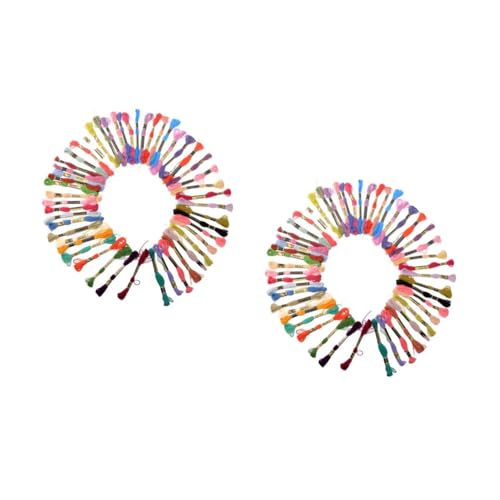 DOITOOL 2 Stück Farben Baumwoll Stickgarn Set Knäuel Kreuzstich Stickgarn für Handarbeiten für Bastelprojekte Armbänder und Mehr Hochwertige Doppelt Mercerisierte Fäden für Einen von DOITOOL