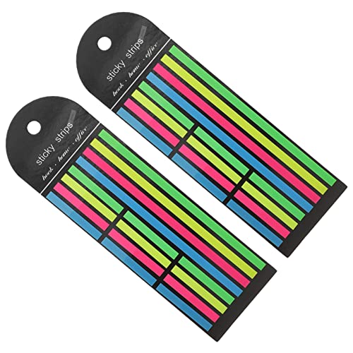 DOITOOL 2 Stück Fluoreszierende Haftnotizen klebrig Markierungen fluoreszierende Lesestreifen Tab Highlight-Streifen Signatur-Klebestreifen Anmerkungszubehör das Haustier von DOITOOL