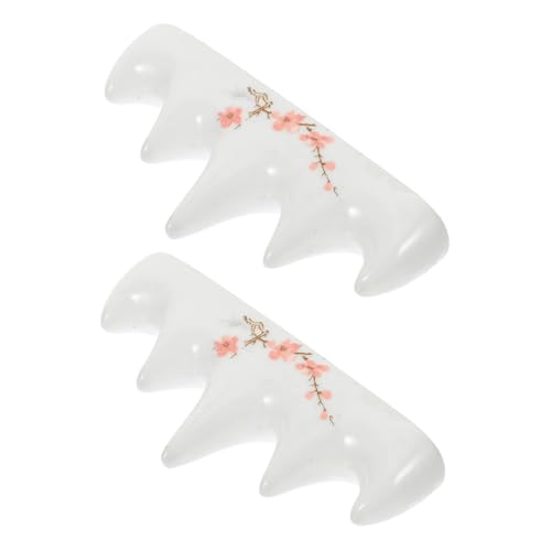 DOITOOL 2 Stück Fünf-Finger-Pflaumenblüten-Stifthalter Kalligraphie Chinesischer Pinselstift stifthalter für den schreibtisch süß Bürstenhalter für chinesische Kalligrafie Keramik Weiß von DOITOOL