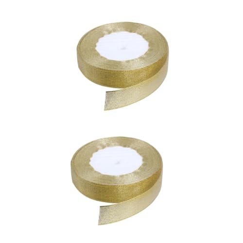 DOITOOL 2 Stück Geschenkband Gold Grosgrain Band Weihnachtsdeko Satinband für Geschenkverpackung DIY Basteln Schleifenband für Candy Box und Weihnachtsbaum Dekoration DOITOOL 2 Stück Geschenkband Gold Grosgrain Band Weihnachtsdeko Satinband für Geschenkverpackung DIY Basteln Schleifenband für Candy Box und Weihnachtsbaum Dekoration von DOITOOL