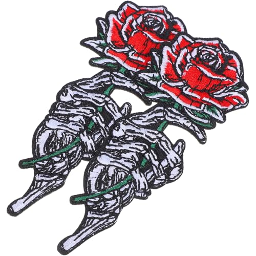 DOITOOL 2 Stück Gestickte dekorative Aufnäher Blumenflecken Blumenapplikation Erwachsene für bestickt Blume Bügelbild Stickereiflecken Applique Patches Blumen aufbügeln Bügelflicken Stoff von DOITOOL