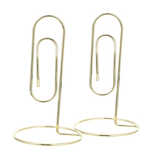 DOITOOL 2 Stück Goldene Metall Kartenhalter Elegante Notizen und Memo Clips für Büro Hochzeiten und Events Robuste Tischständer für Fotos und Tischkarten Multifunktionale Organizer für von DOITOOL