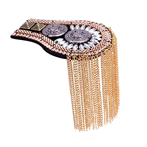 DOITOOL 2 Stück Goldene Schulterklappen mit Quasten Brosche aus Leichtem Zinklegierung Material Dekorative Kostüm Accessoires für Männer und Frauen Vielseitig Einsetzbar von DOITOOL