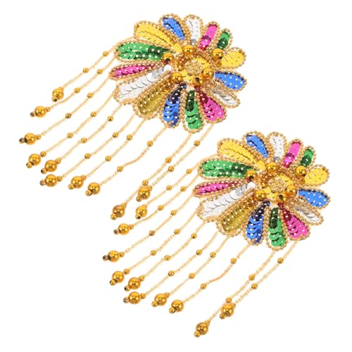 DOITOOL 2 Stück Goldfarbene Schulterpads mit Blumen und Quasten aus Pailletten Handgefertigte Epauletten für Kostüme Bühnenoutfits und Festliche Kleidung DOITOOL 2 Stück Goldfarbene Schulterpads mit Blumen und Quasten aus Pailletten Handgefertigte Epauletten für Kostüme Bühnenoutfits und Festliche Kleidung von DOITOOL
