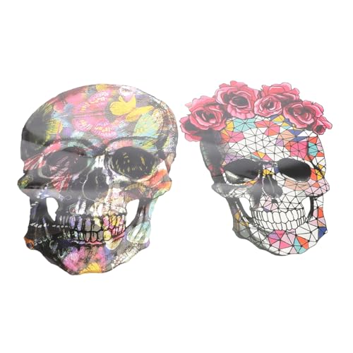 DOITOOL 2 Stück Halloween Bügelbilder Set Teilig Schädel Heat Transfer Patches für Textilien Leichte Bunte Applikationen für Kostümdekoration und DIY Kleidung DOITOOL 2 Stück Halloween Bügelbilder Set Teilig Schädel Heat Transfer Patches für Textilien Leichte Bunte Applikationen für Kostümdekoration und DIY Kleidung von DOITOOL
