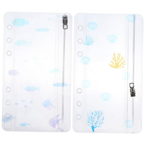 DOITOOL 2 Stück Handbuch Des Ocean Series Manual Book Accessoires Taschen Reißverschluss-ordner Bindemittel Beutel Klein Notizbuch Budget-ordnertasche Pvc von DOITOOL