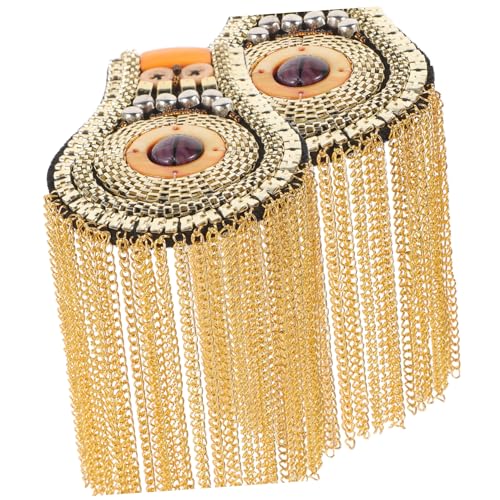 DOITOOL 2 Stück Handgefertigte Epaulettenquasten Schulter Epauletten Applikation strass stoff zubehör Vintage Quaste Epaulet Epaulette für Frauen Männer Epaulette Legierung von DOITOOL