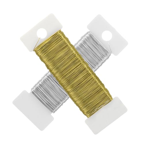 DOITOOL 2 Stück Handgefertigter Schmuckdraht Silber und Gold Flexibler Basteldraht für Blumenarrangements Kränze und Diy Projekte für Kreative Schmuckgestaltungen DOITOOL 2 Stück Handgefertigter Schmuckdraht Silber und Gold Flexibler Basteldraht für Blumenarrangements Kränze und Diy Projekte für Kreative Schmuckgestaltungen von DOITOOL
