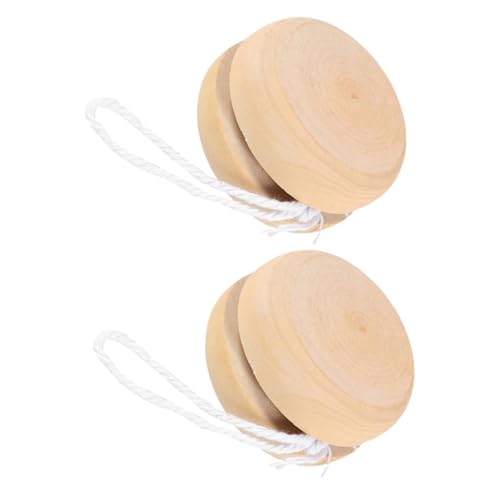 DOITOOL 2 Stück Holz Yoyo für Unvollendetes zum Selbstgestalten Auto Rückgabe Yoyo für Diy Kindergeburtstagsfeiern Dekorative Graffiti Deko von DOITOOL