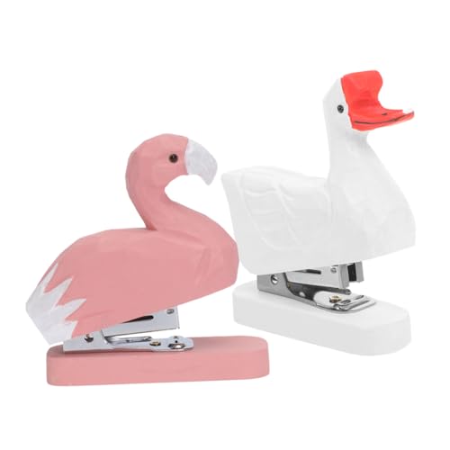 DOITOOL 2 Stück Holzhefter In Tierform Für Entzückender Hefter Bürohefter Niedlicher Hefter Tier Schreibtischhefter Hefter In Tierdruck Entenform Desktop Stitcher Home Office von DOITOOL